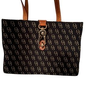 Dooney & Bourke Black and Brown Tote Bag 14 x 10